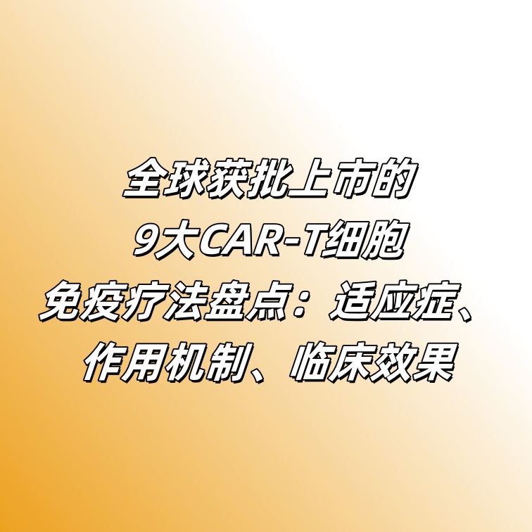 全球获批上市的9大CAR-T细胞免疫疗法盘点：适应症、作用机制、临床效果